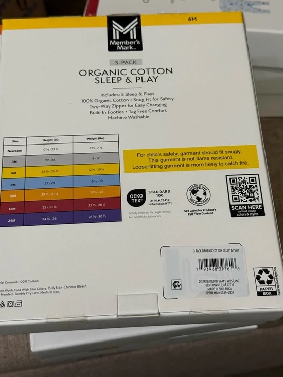 Baby - Organic Cotton Sleep & Play (Yellow, Green) - Picture 2 of 2